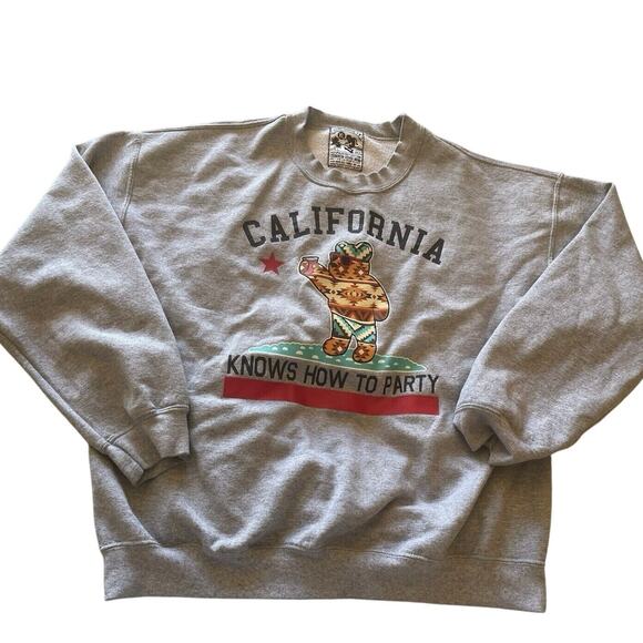 riot society Other - Riot Society “California Knows How to Party” Grey Crew Neck Sweatshirt Size XL